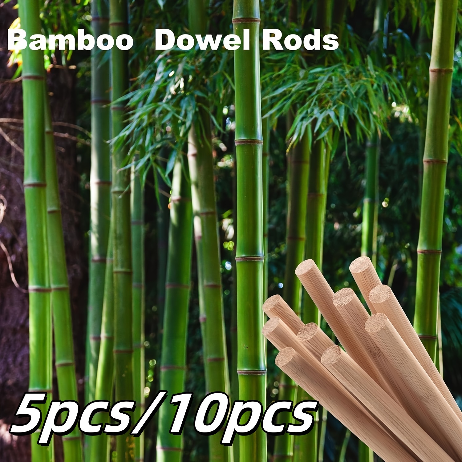 5 Stck/10 Stck/Pack Bambus-Bastelstbchen, Durchmesser  1*60cm/0,39*23,62in, unbehandelte harte Bambusstbchen * fr  DIY-Bastelarbeiten, Weben, Hochzeiten Mehrzweck-Bambusstangen