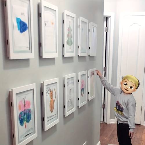 아트 자석 사진틀, a4 크기, 2가지 크기 제공, 전면 개방, 150개의 작품에 적합, 가정, 사무실, 학교 또는 해변 테마 장식에 이상적, 경량, 광택 마감, 자석 프레임, 전원 필요 없음