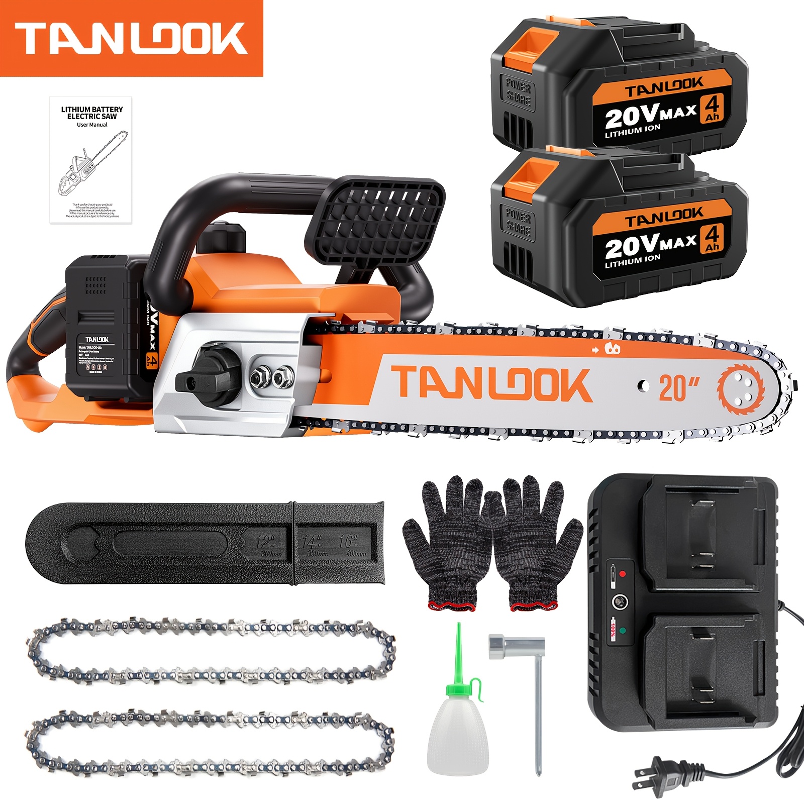 Brushless Electric Chainsaw with 2 Batteries, Upgr...