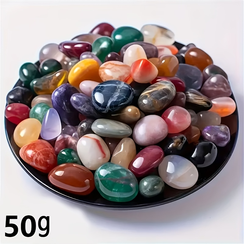 50  random shape and color vibrant bohemian   tumble stone and crystal bulk assorted polished gemstones for home decor