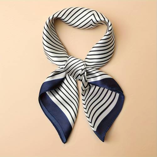 elegant fashion scarf measuring 23 62x23 62 inches striped pattern square scarf decorative printed womens professional scarf non stretch suitable for mothers day