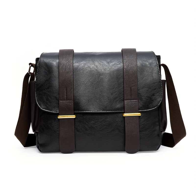 Image of Men's Retro Flap Messenger Bag Shoulder Bag Large Capacity Casual Crossbody Bag Suitable For Commuting, Back-to-, Father's Day Gift, Valentine's Day Gift, Travel