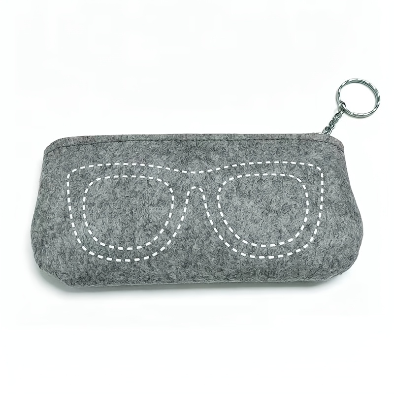 TEMU Estuche para gafas con anilla de tirador, bolsa de almacenamiento de papelería portátil de fácil extracción, neceser de cosméticos, bolsa,