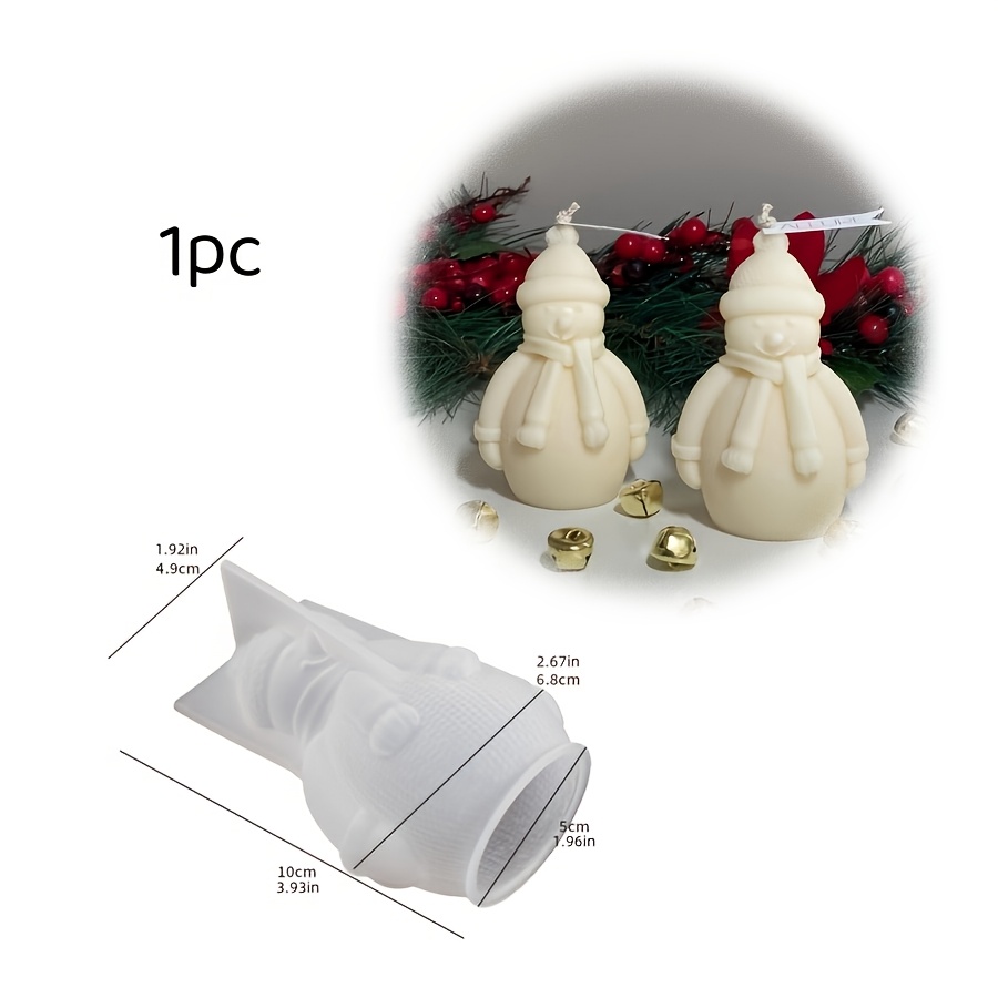 Candle Molds 1pc Christmas Ornaments Christmas Snowman Molds Home Decor Display Stands Resin Gypsum Silicone Molds