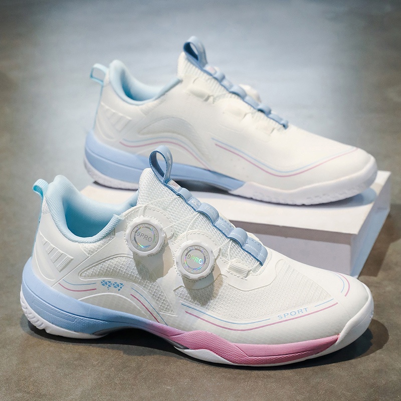 TEMU New Table Tennis Shoes With Rotating Buckle, Feather Ball Shoes For Men And Women, Outdoor Sports Running Shoes, Tennis Training Shoes With