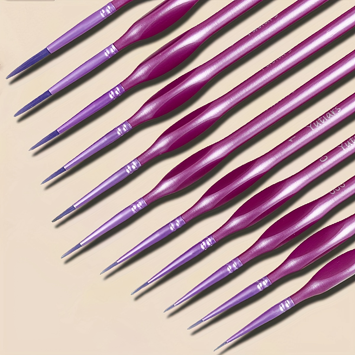 [premium Fine Brushes] 11pcs Premium Fine Brushes | For Acrylic, Oil Painting, Watercolor, Paint By Numbers, Models, Crafts With Triangle Handle