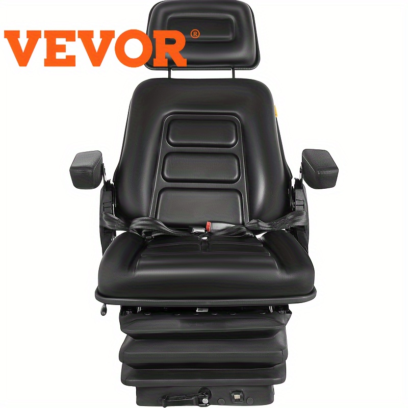 

Vevor Suspension Seat Adjustable Backrest Headrest Armrest, Forklift Seat With Slide Rails, Foldable Heavy Duty For Tractor Forklift Excavator Skid Steer