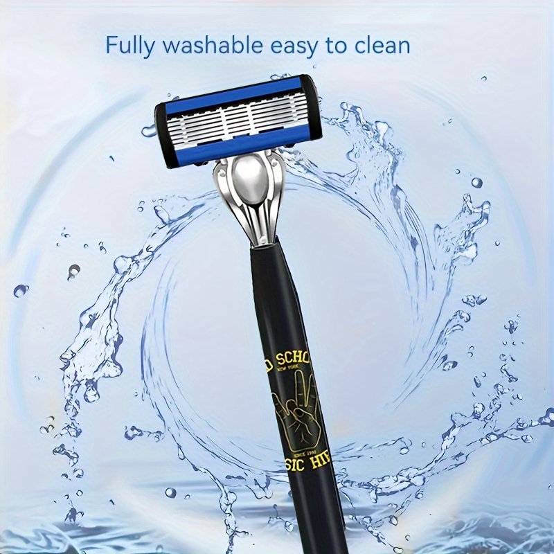 Men's Beard Shaver - 6-Layers Blades, Non-Slip Handle, Replacement Blades Included, Efficient Men's Shaving Tool