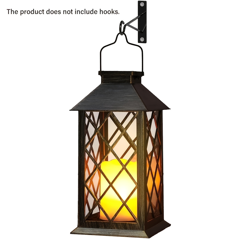 Image of Outdoor Vintage Solar Lantern, Garden Lantern Large Led Flickering Flame-free Candle Lantern, Solar Hanging Light, Decorative Outdoor Gift, Suitable For Tables, Outdoors, Parties, Mother's Day Gift