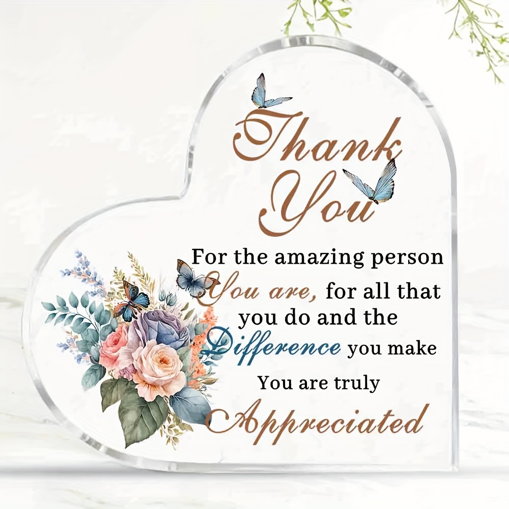 TEMU Inspirational Quotes Gifts For Women Men, Appreciation Desk Decor, Positive Affirmation Plaque Gifts For Coworkers Colleagues, Thank You For The