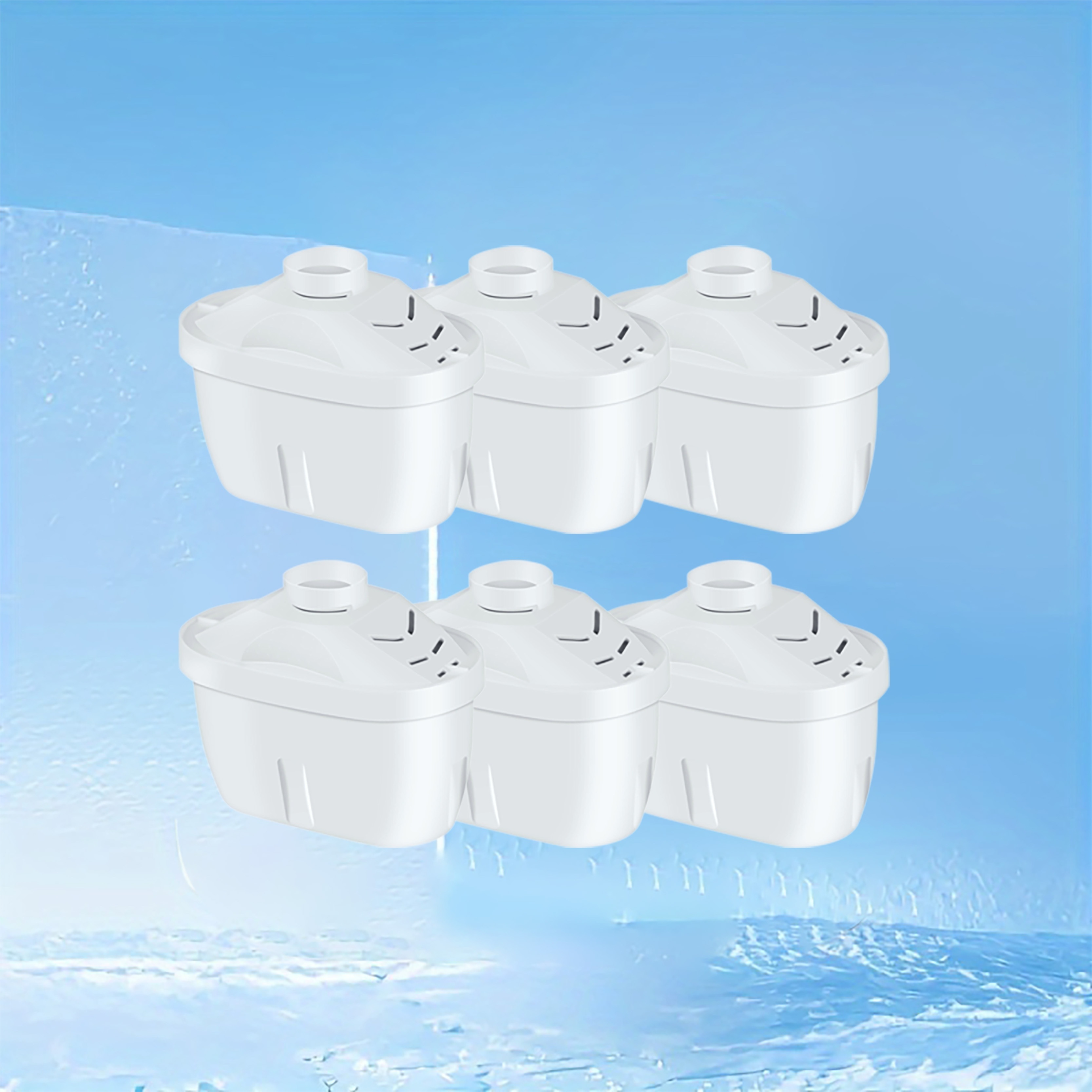 

6pcs General Standard For Alternative Water Filters, Suitable For Pitchers And Dispensers, Lasting For 2 Months, Reducing Chlorine And Odor, Water Filter Accessories