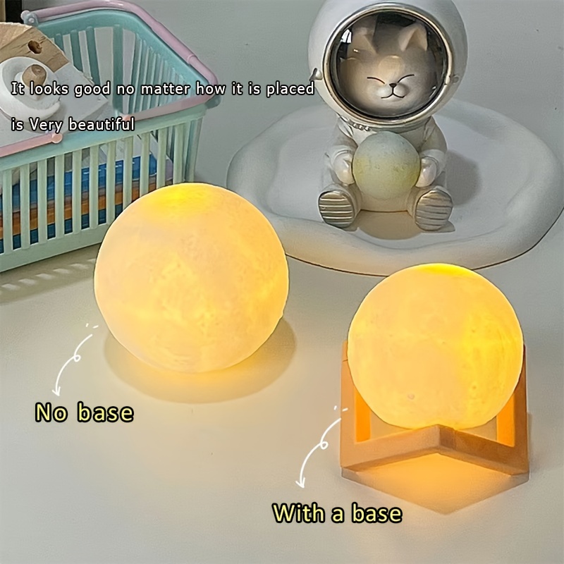 2 PCS Moon Kids Lámpara de dormir de juguete que brilla intensamente, LED  Bedside Flip Deco JM