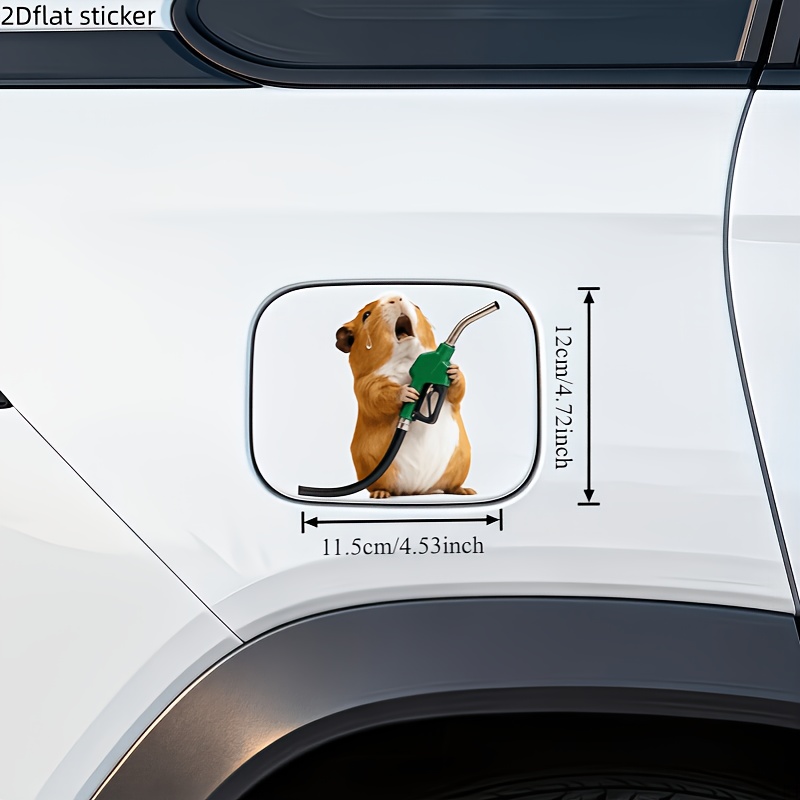 Car Sticker Working Guinea Pig Fuel Tank Cap Sticker Car Sticker Decoration Electric Car Motorcycle Creative Card Cover Decoration Sticker