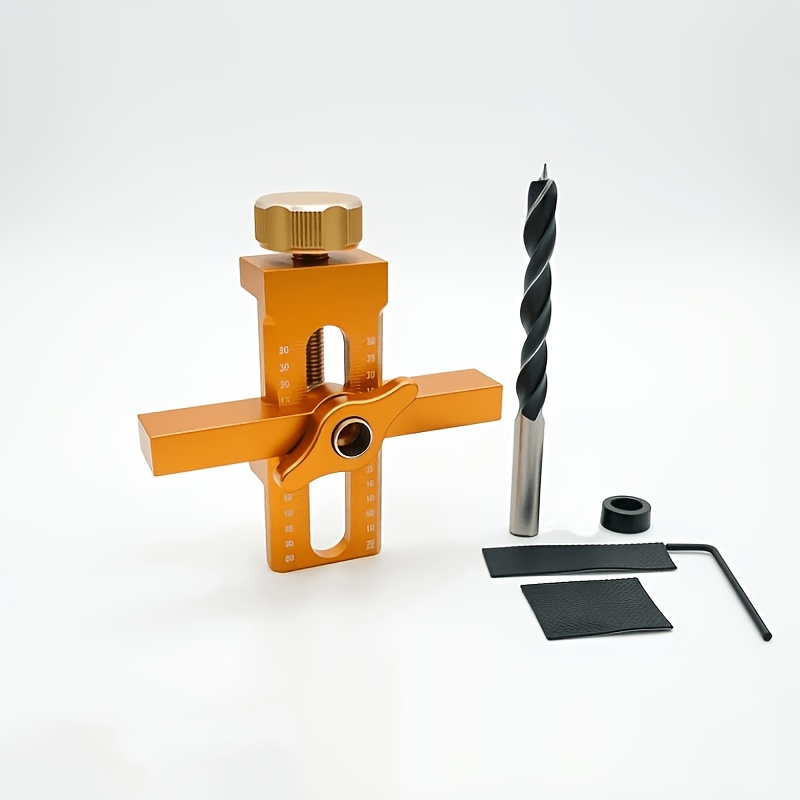 TEMU Orange Comes With A 10mm Drill Bit And Drill Sleeve, Replaceable Drill Sleeve, Cabinet Hole-drilling Installation Jig Set, Heavy-duty Adjustable