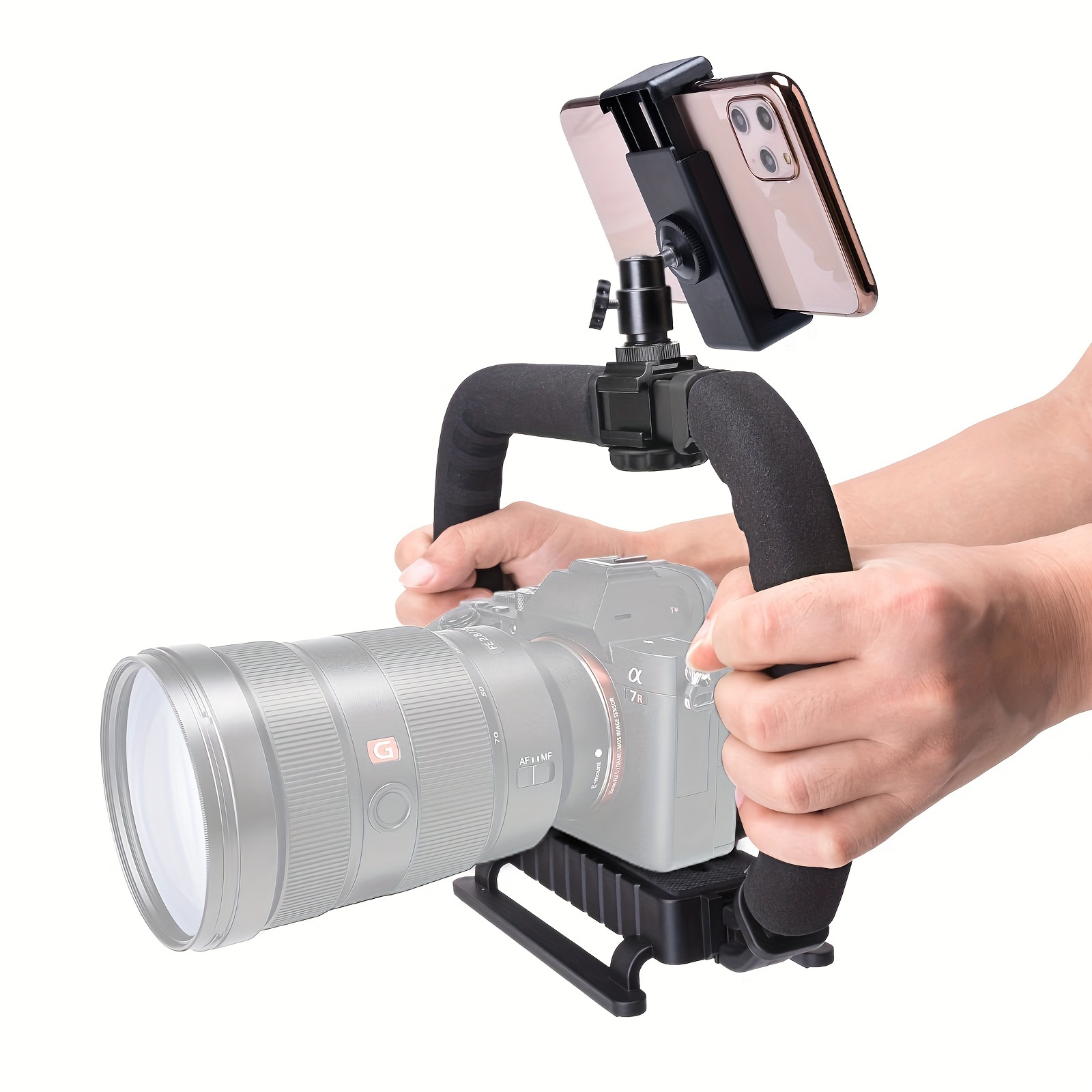 Action Camera Camcorder Phone Stabilizer, Vlog Video Holder Rig Mount  Detachable Grip Compatible With GoPro/ Sony/ DV/ IPhone/ Samsung