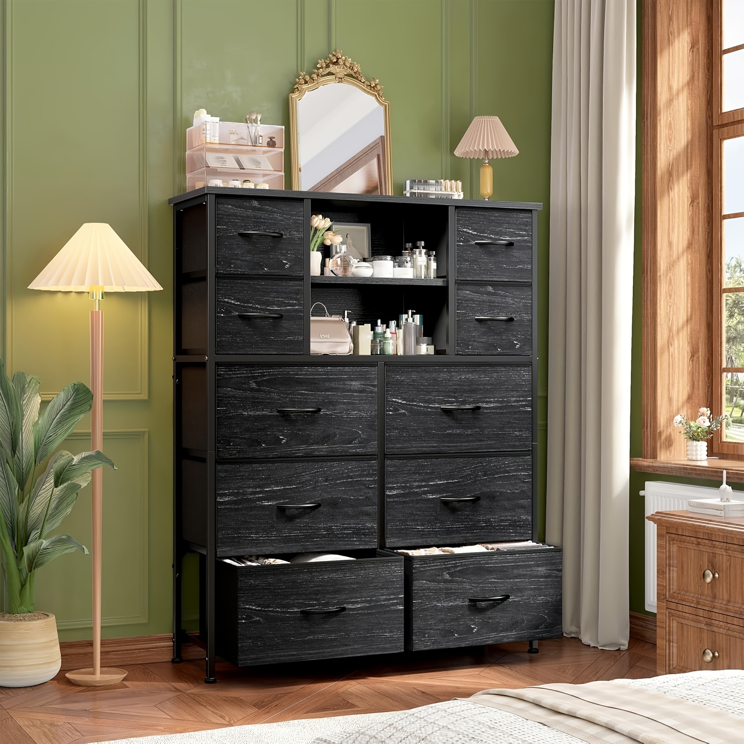 dresser for bedroom with tall dressers & chests of drawers with  multi-drawers dresser organizer, wood top, for closet, entryway, 38"  wx11.81 dx48.1 h - furniture - Temu