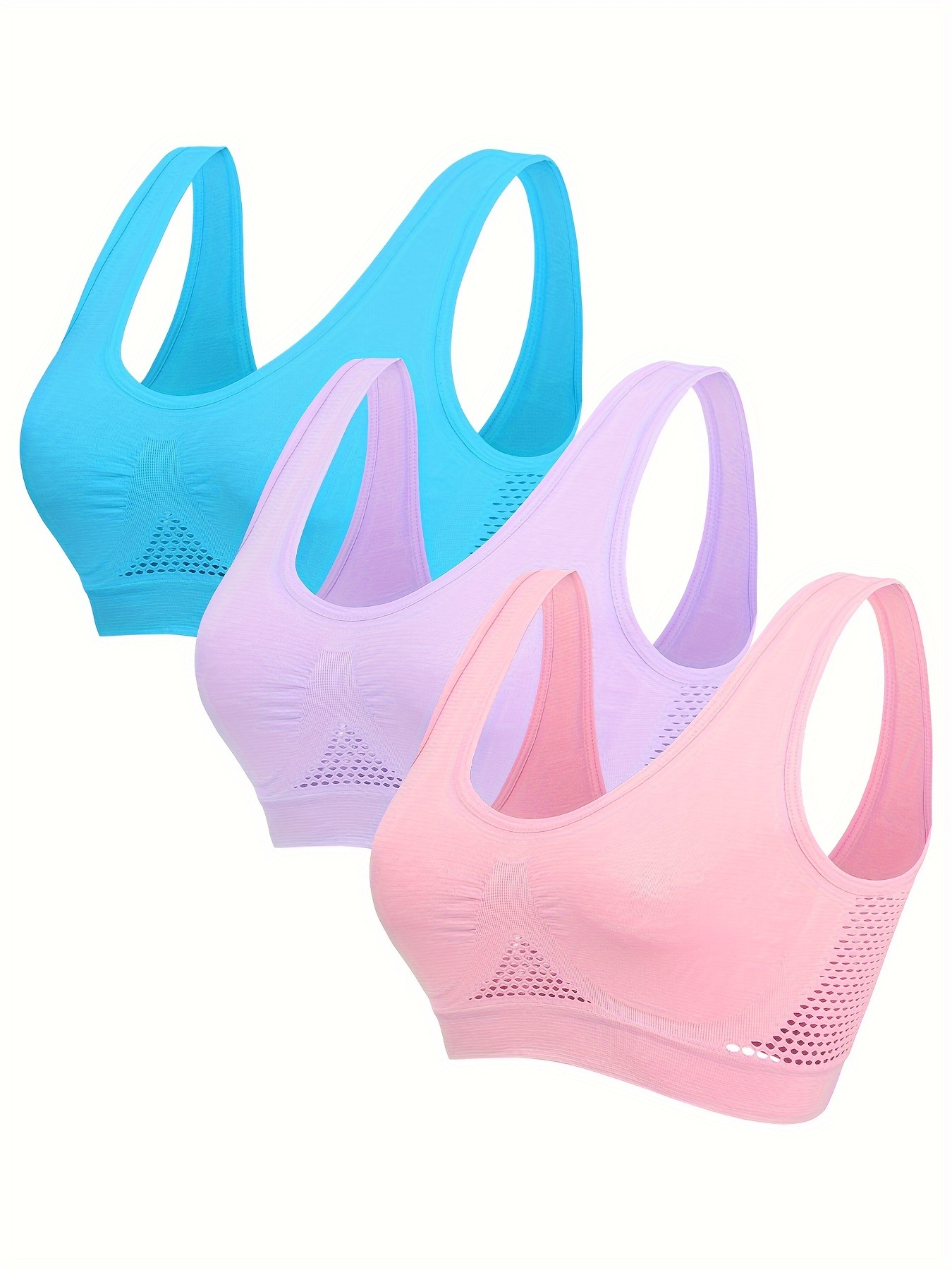 3 piece set hollow out design womens sports bra for fitness running yoga and back support wire free breathable sports bra