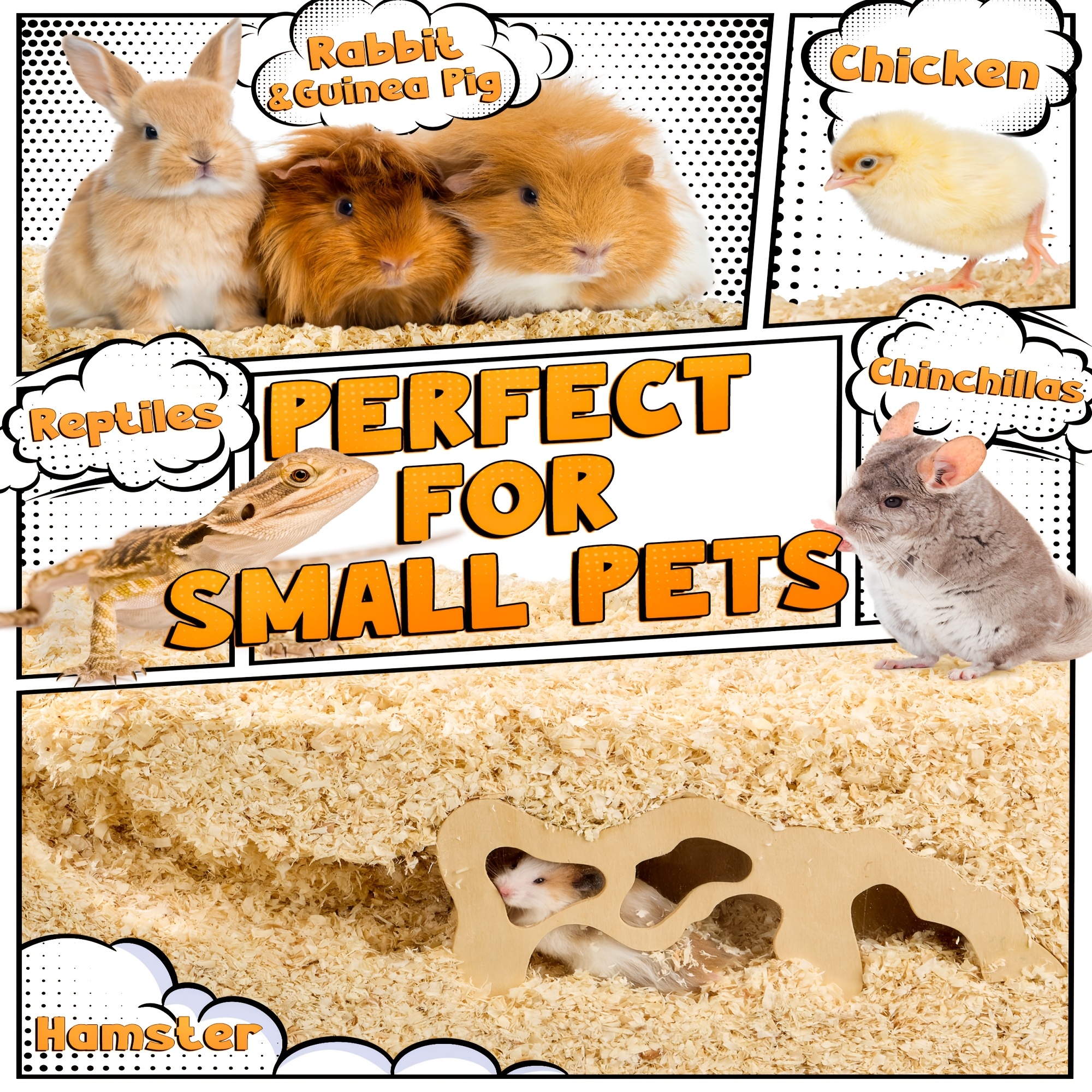 BUCATSTATE 35/70L Aspen Bedding, 100% Hamster Bedding Odor Control, Low-Dust Small Animal Bedding for Guinea Pigs, Gerbils, Syrian Hamsters, Chinchillas, Snakes And Lizards