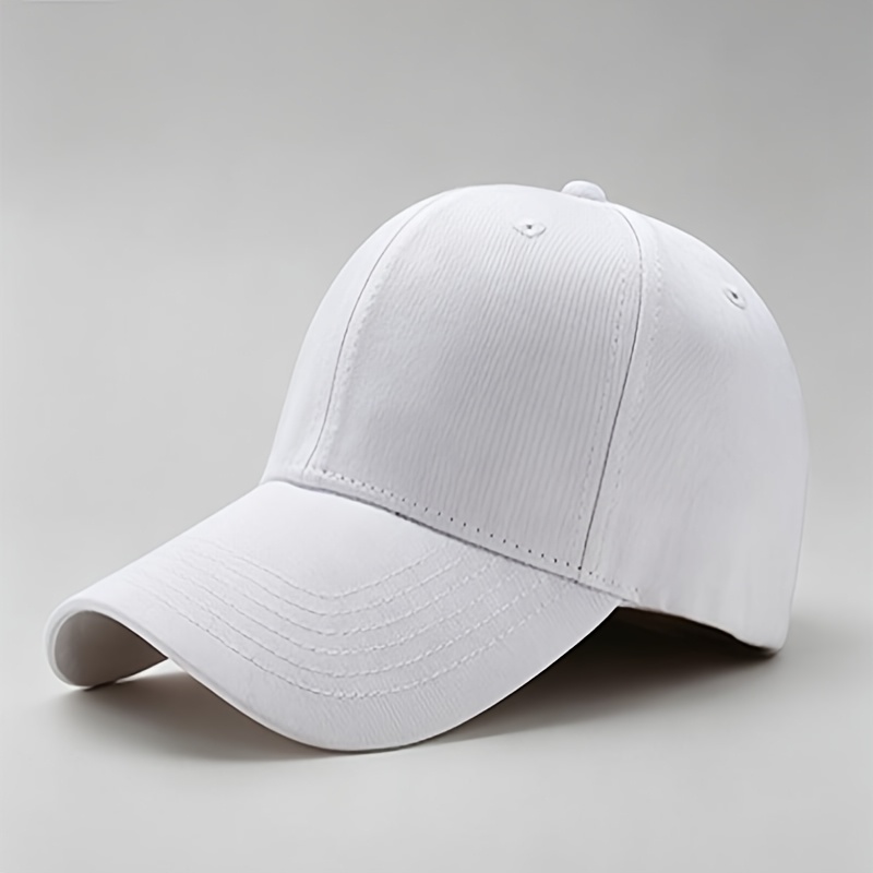 Unisex Solid Color Baseball Cap, Adjustable Duckbill Hat