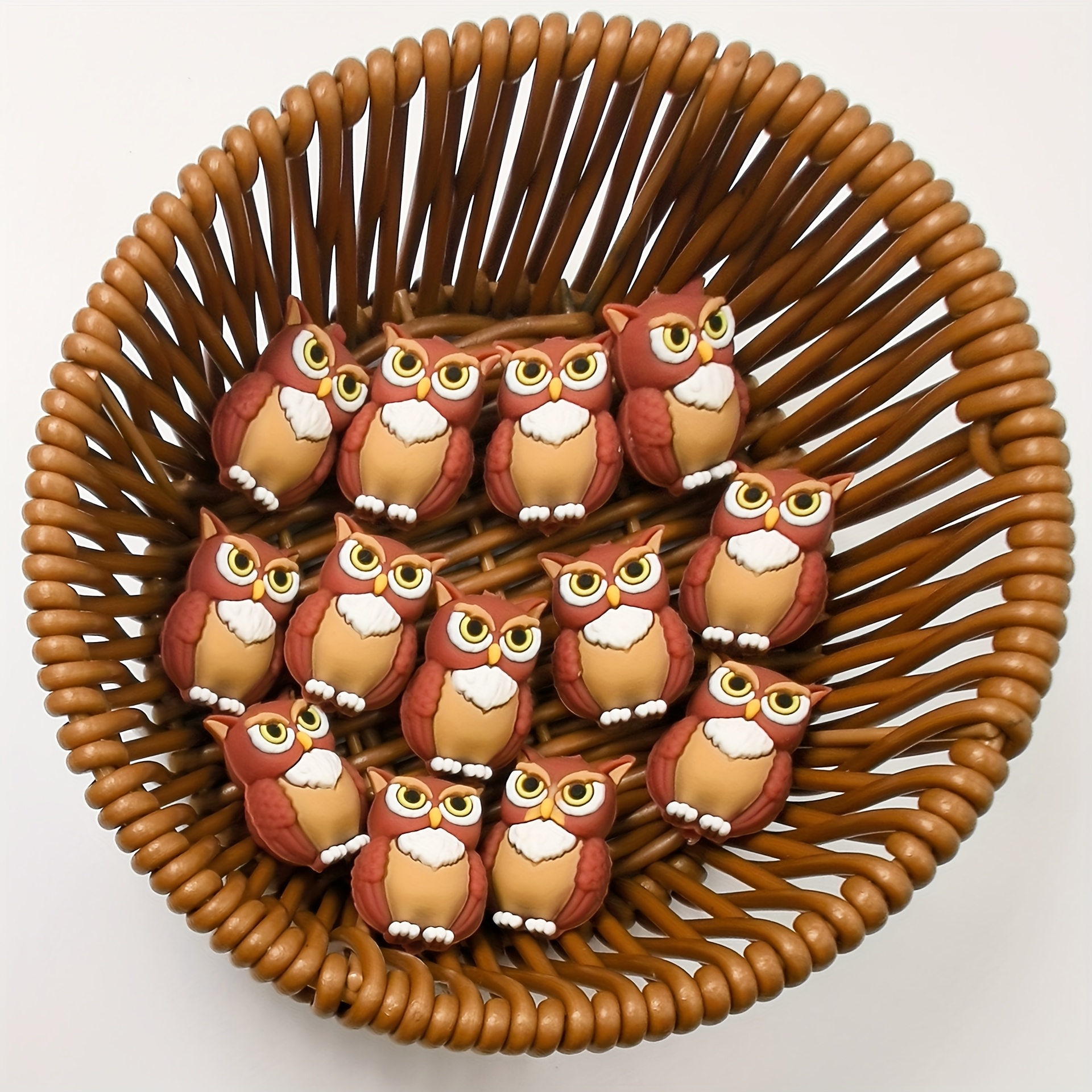 TEMU Owl Silicone Beads 5pcs, 3d Charms For Making, Beaded Pens, Bracelets, And Holiday Decorations