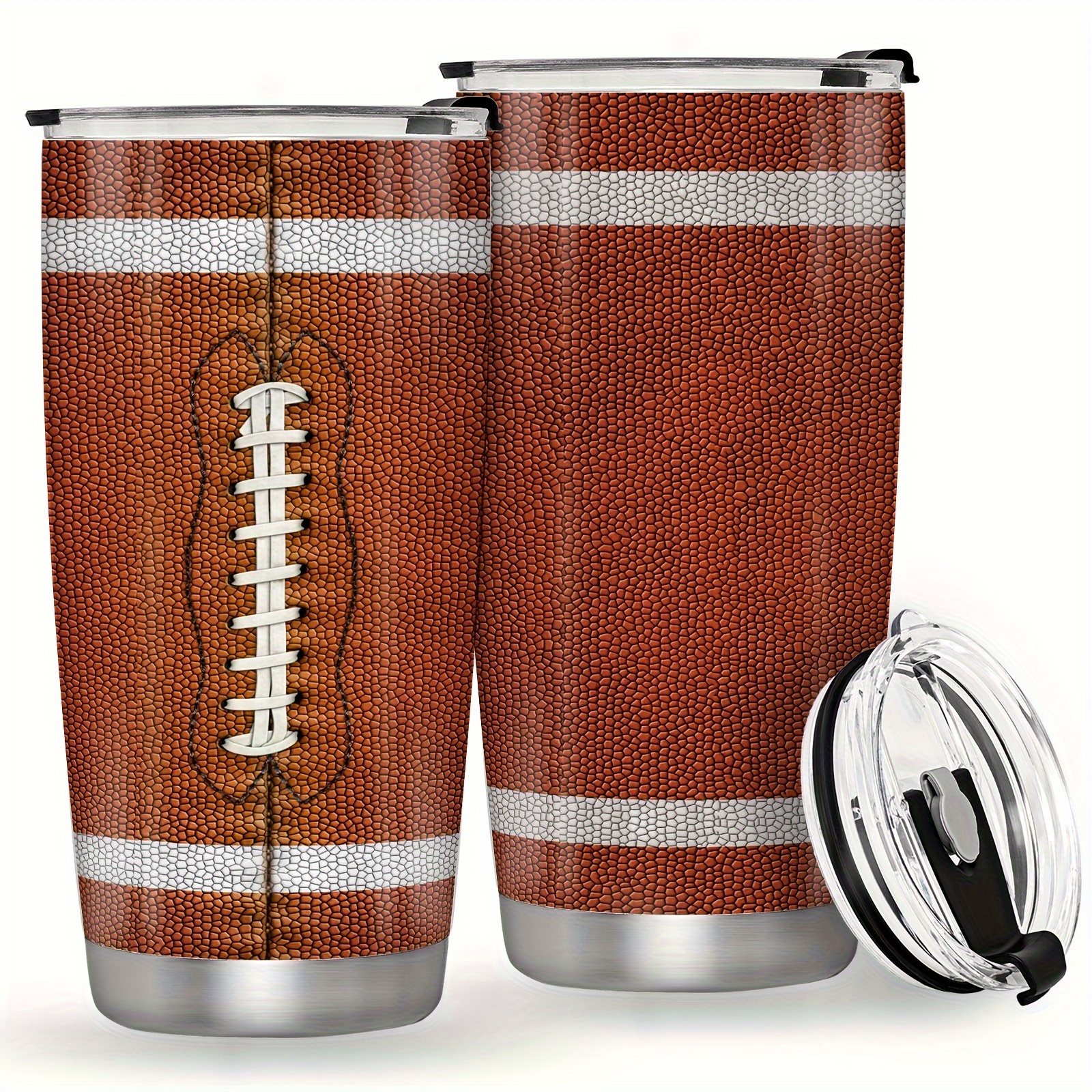 

1pc, 20oz/590ml, Gifts For Teens, Players, , Fans, Football Mom And Dad, American Football Design, Football Texture Leather, Stainless Steel For American Football Lovers