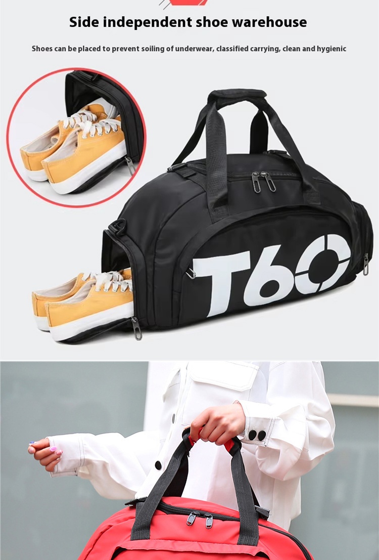 Fashionable and Versatile Gym Bag, Sports and Travel Tote with Detachable Shoe Compartment, Multi-functional Large-capacity Luggage Bag