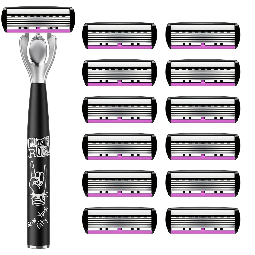 TEMU Classic Men's Safety Razor, Featuring Precision Six-layer Stainless Steel And An Ergonomic Metal Handle. This Versatile Razor Provides And Shave