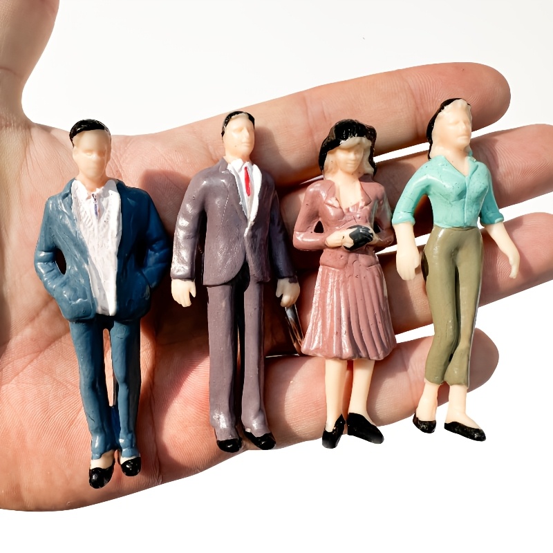 Image of 5pcs/6cm 1:30 Scale Colored Mini Figurines, Suitable For Landscape Decoration, Easy To Store, Enhances Social Skills, Resin Material, Model Ornaments