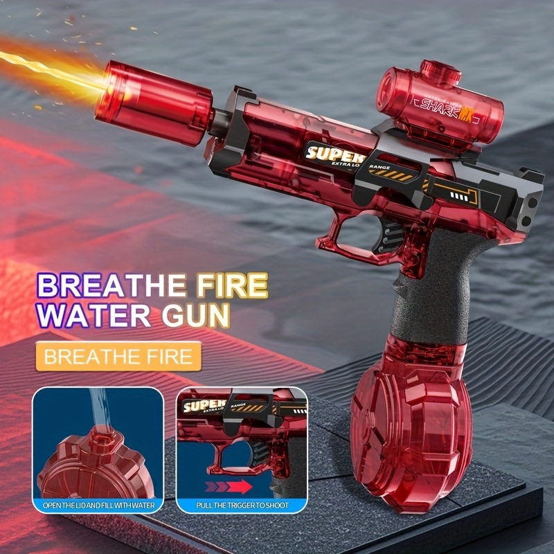 Electric Water Gun - All-Season Fun with LED Flame, Summer Party Toy for Boys and Girls, Perfect Gift for Holidays & Birthdays