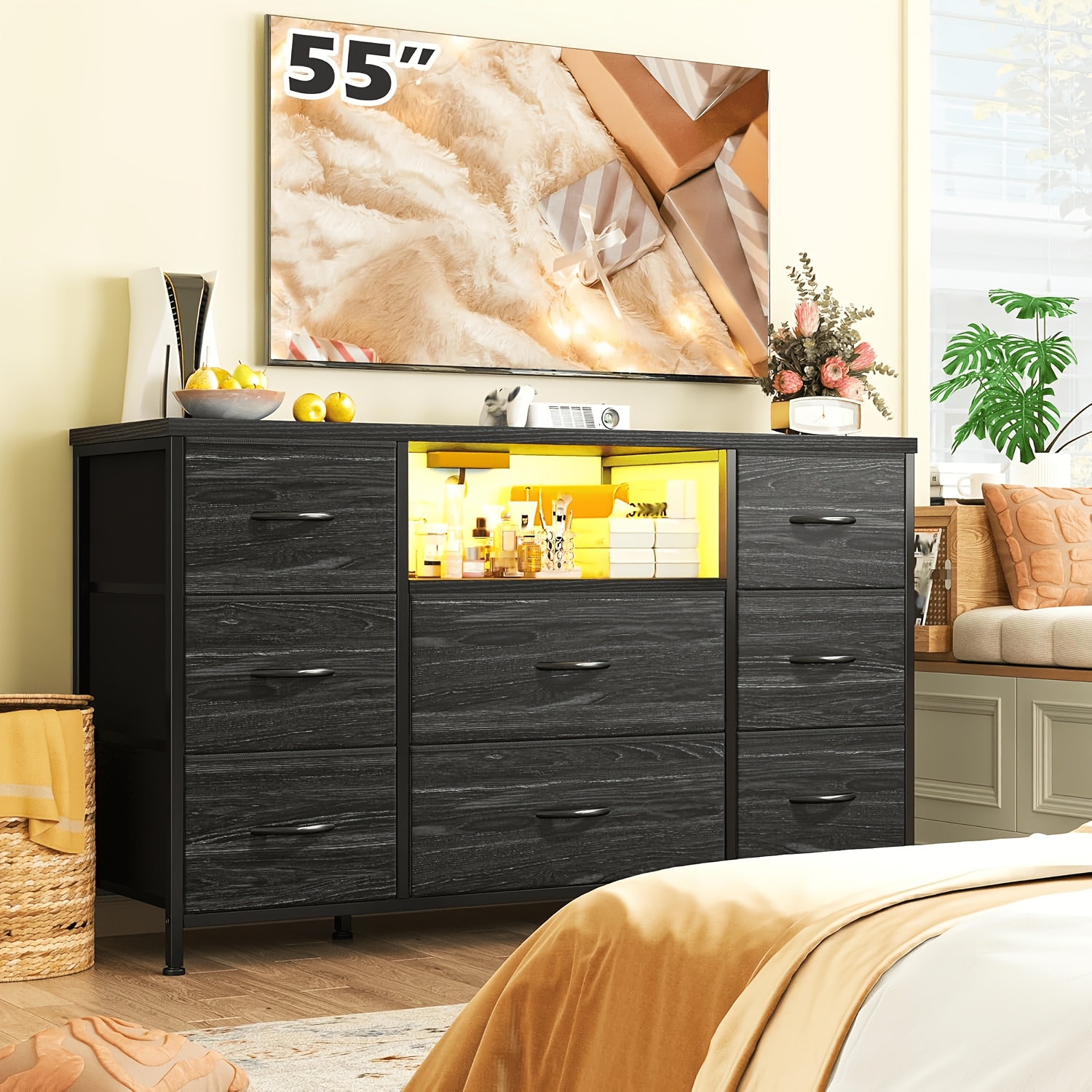 cheap dresser FUFU&GAGA White 12-Drawer 63 in. Width Wooden Dresser, Chest of Drawers,  Storage Cabinet for Home Storage without Mirror L-THD-210251-01-c