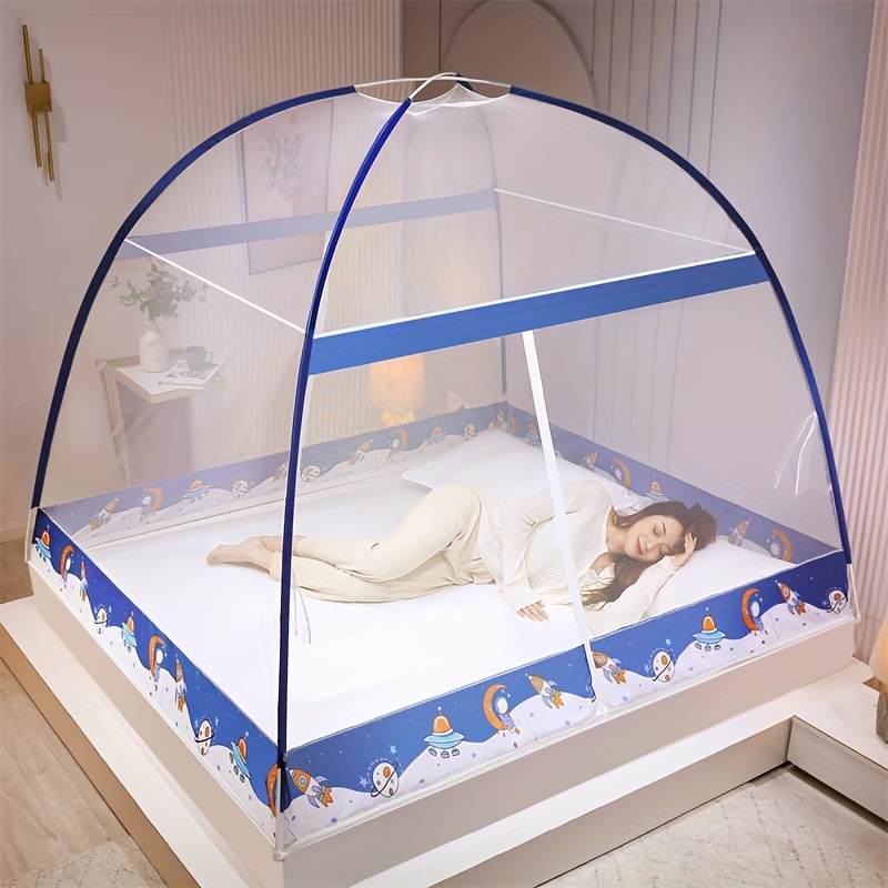 1pc   up mongolian   mosquito net for bedroom easy   setup   large space cartoon design anti mosquito tent bed canopy dustproof home decor shield suitable for students families details 15