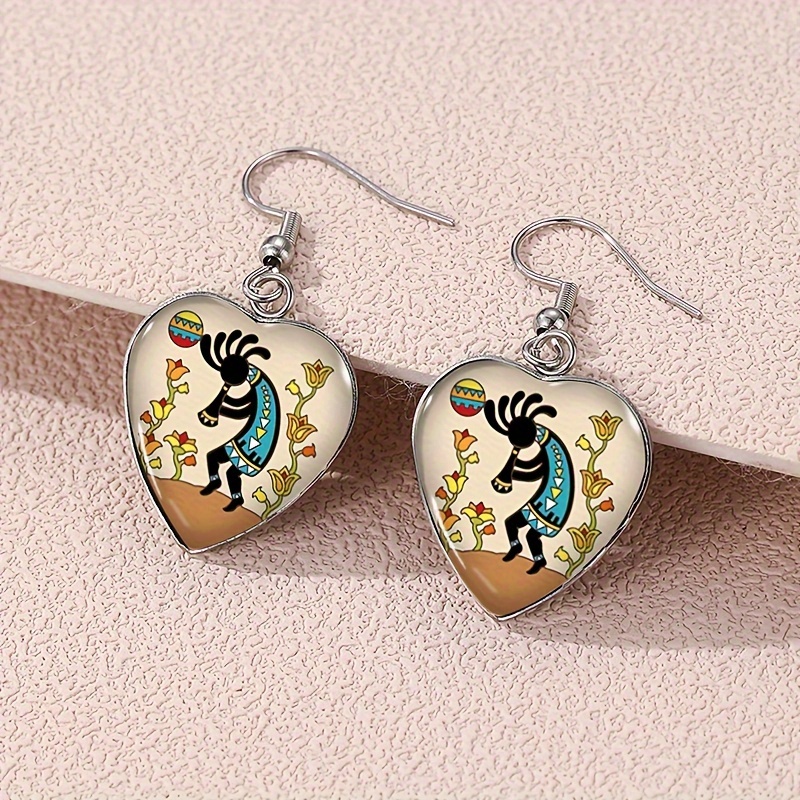 TEMU 1 Pair Of Coco Heart-shaped Earrings