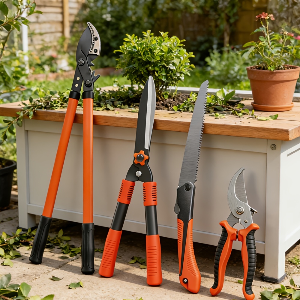 2pcs Loppers Shears Pruners Set | Heavy Duty Tree & Shrub Care Kit for Yard, Lawn & Garden, Professional Branch Cutter Tree Trimmer for Indoor & Outdoor Gardening - Classic Metal, Stainless Steel Blades, Ambidextrous, by WERHOO