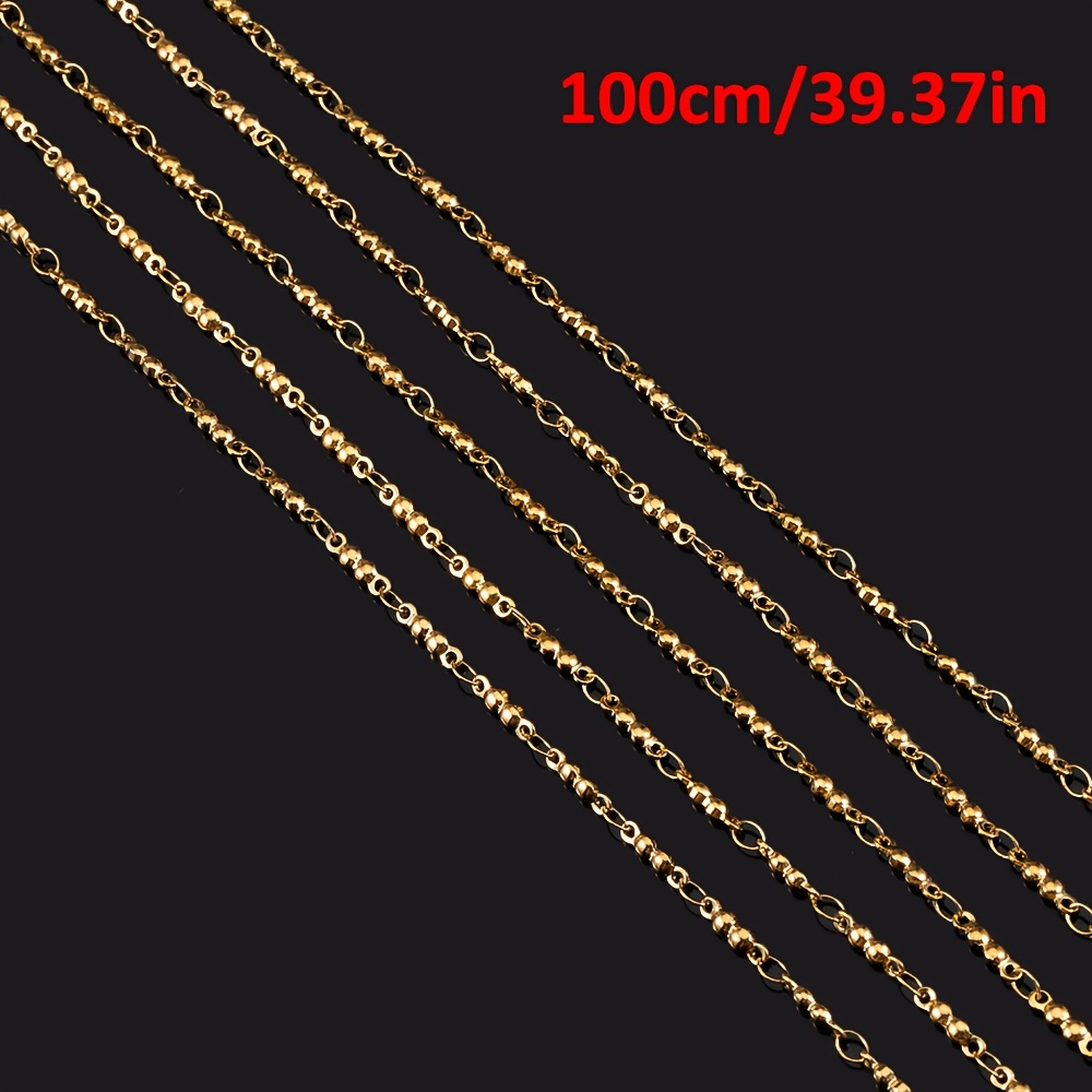 E-shop 1 Meter stylische Edelstahl-Metall-Kugelkette für Schmuckherstellung für Halsketten und Armbänder