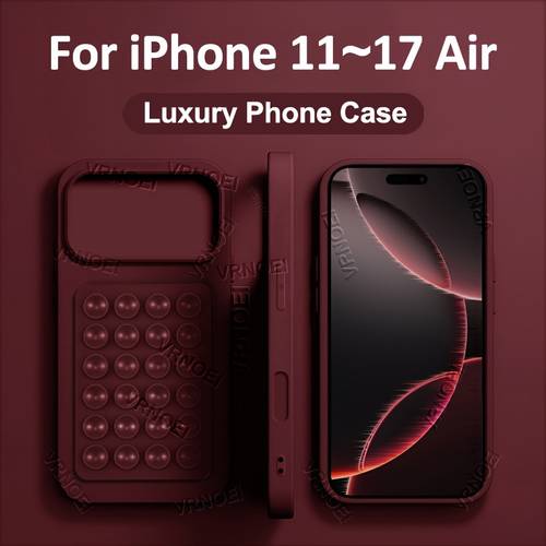 suction cup holder mobile phone case protective case compatible with iphone17 14 12 11 13 15 16 pro 15 14 e 17 color business minimalist luxurious shockproof phone accessories
