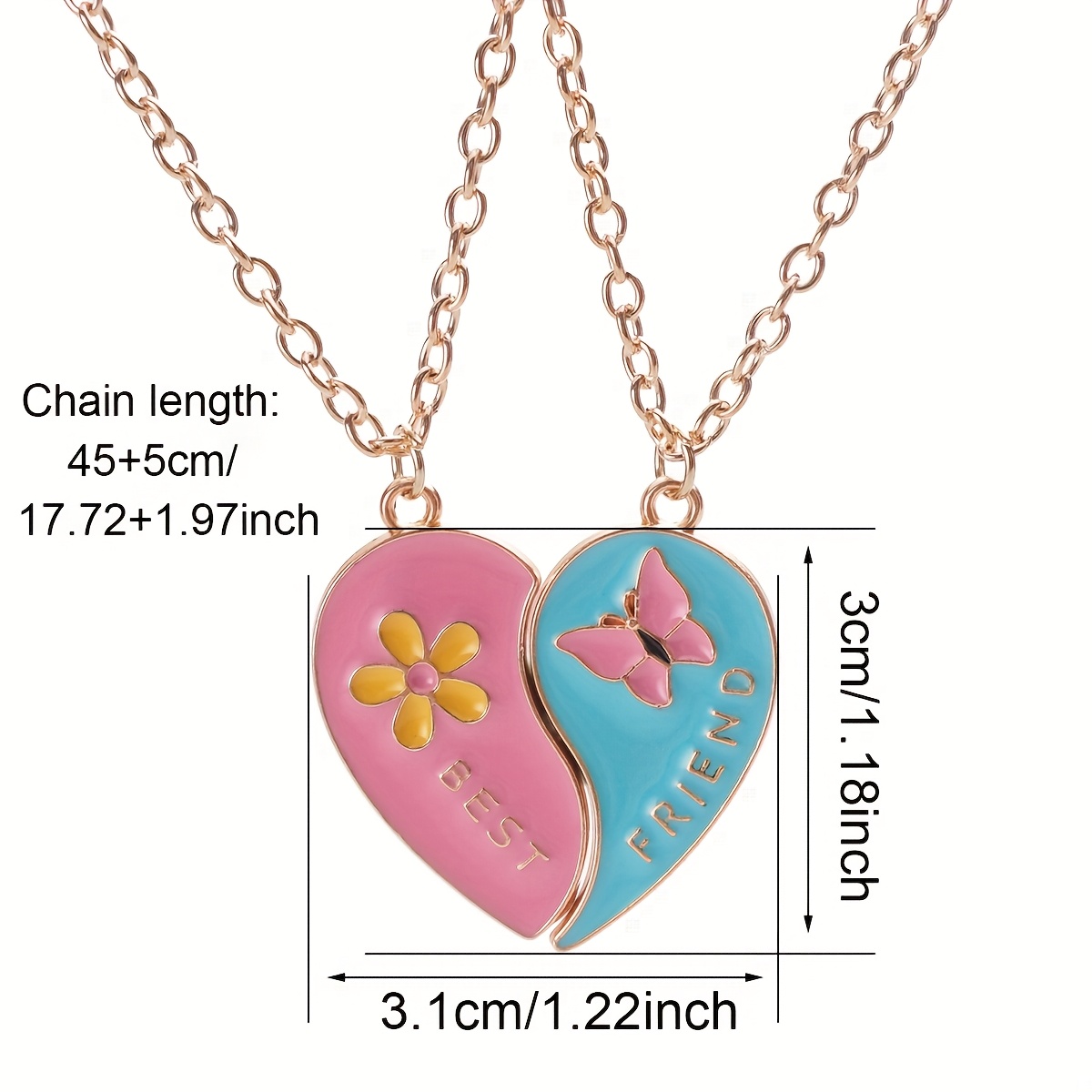 2pcs Butterfly Daisy Geometry Choker Pendant Necklaces Set