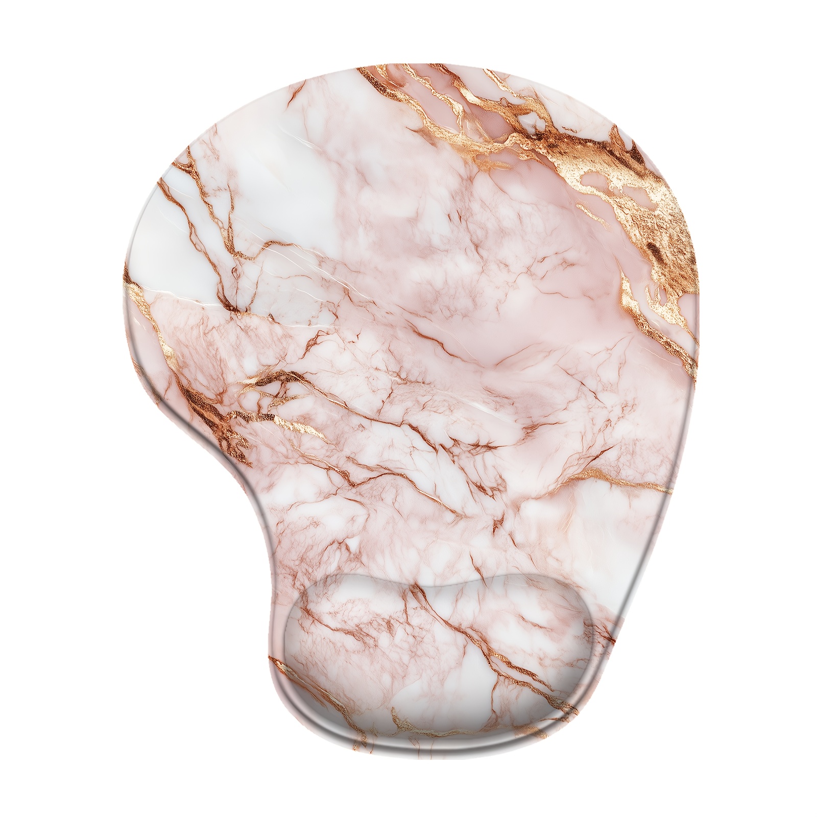 TEMU 2d Flat Mouse Pad With Wrist Support, Pink Marble Pattern Mouse Pad, Wrist Rest, Silicone Mouse Pad, Gaming Pad, Suitable For Work, Unisex
