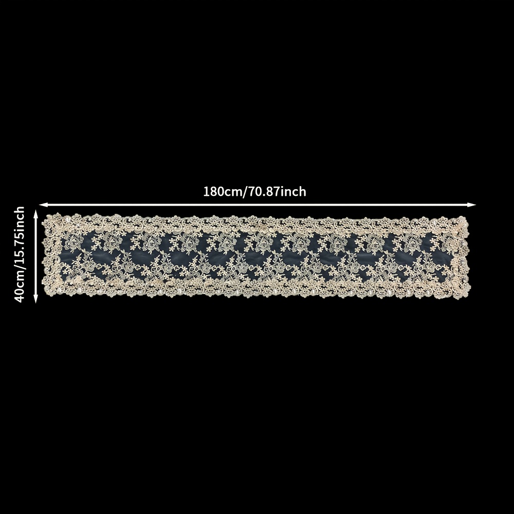 E-shop beiger Tischläufer, exquisite elegante Spitzen-Tischdecke aus für Esstisch/Couchtisch, geeignet für -Stoff, geeignet für Feiertagspartys