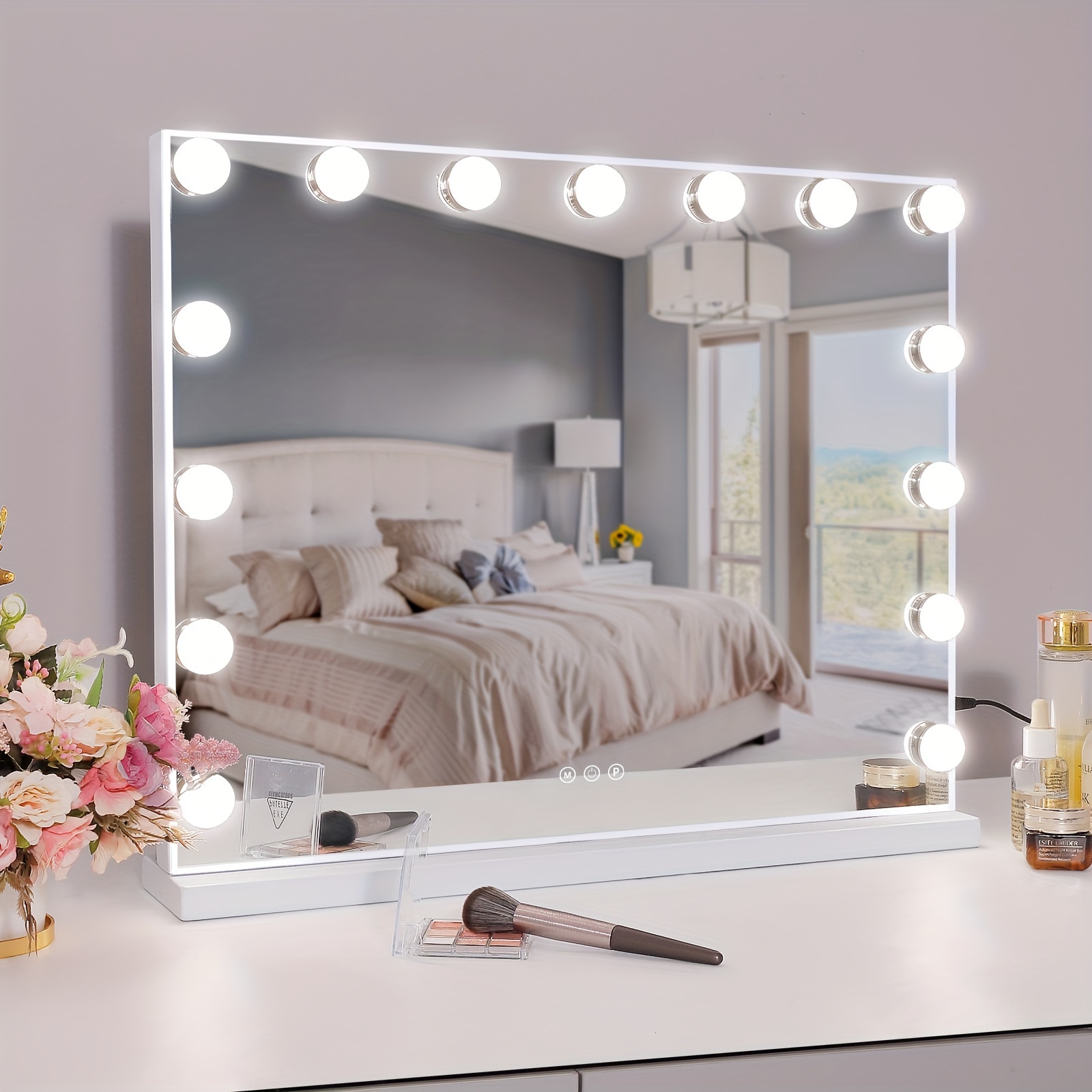 

Makeup Vanity Mirror With Lights Usb Charging For Phones Tabletop Wall Mount 23''x19''