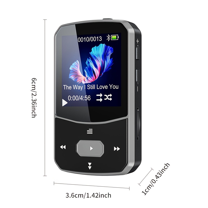 64gb kabelloser   für kinder & erwachsene -   mini-design, hifi-sound, 1.5 tft-display, fm-radio, erweiterbar auf 128gb, inklusive kopfhörer, tragbares musikgerät, fitness-tracking-gerät, schlankes design,   bedienungstasten, klarer bildschirm, workout-begleiter, kompakter  , robuste konstruktion, aktiver lebensstil