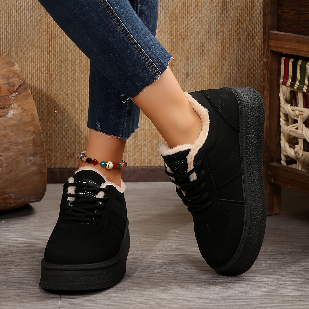 

's Fleece-lined - , Mid-top -up Shoes For
