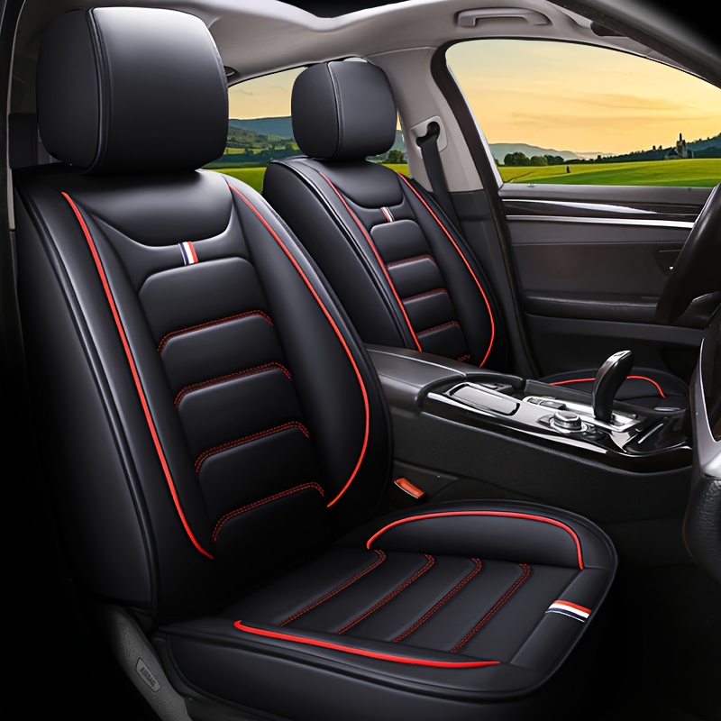 TEMU Luxury Universal Seat Cover Pu Leather Breathable And Non-slip Thickened Sponge Airbag Compatible Quick Installation, Christmas Gifts