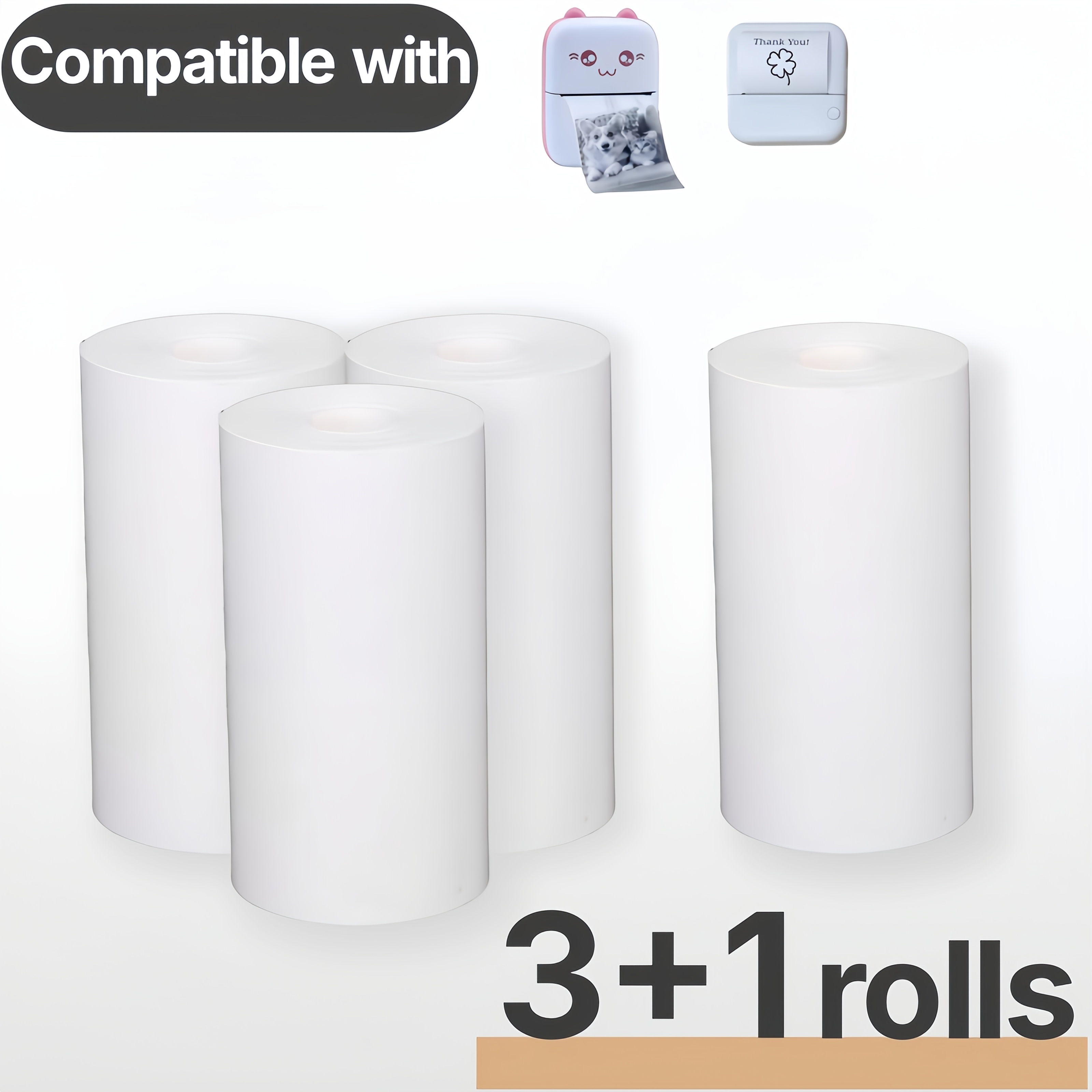 buy 3 get 1 free mini print paper compatible with c9 and c15 portable models 57mm x 25mm inkless receipt photo printing for   note taking student gift