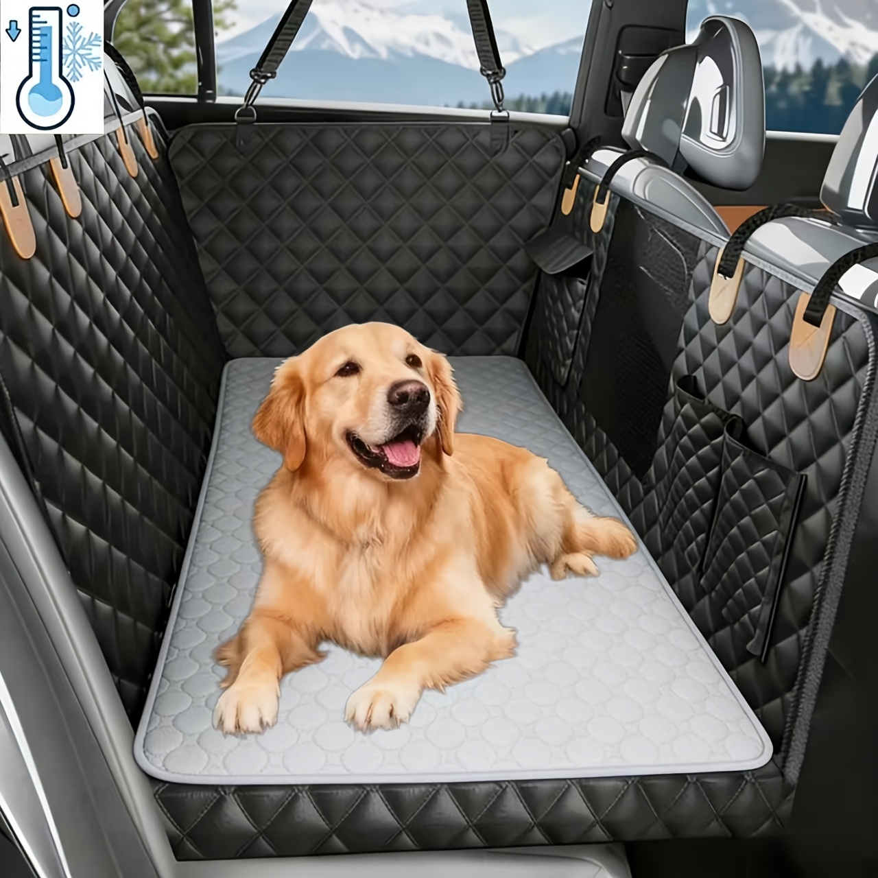 TEMU Cuscino Singolo Antiscivolo per Cani per Auto, a Animali Domestici, Funge da Cuscino per Seggiolino Auto, Tappetino Rinfrescante per Animali