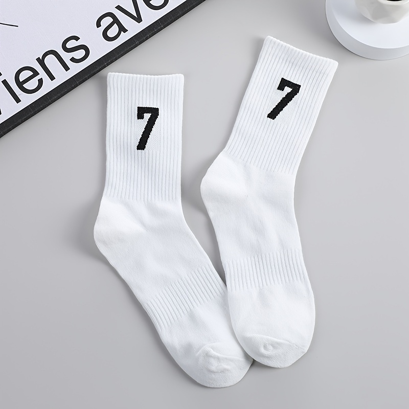TEMU 1/3 Pairs Of Women' Color Mid-calf Socks, , Casual And Versatile Knee-high Socks, Spring And Summer Sweat-absorbent And Breathable Sports Socks,