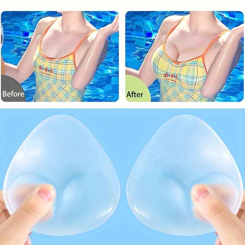 2er-pack - silikon push-up bh-einsätze - unsichtbare wiederverwendbare klebepads, verdickte nippelabdeckungen für frauen, nahtloser   & formverstärker, 8-12 stunden halt für bikini, badeanzug, hochzeit & freizeitkleidung