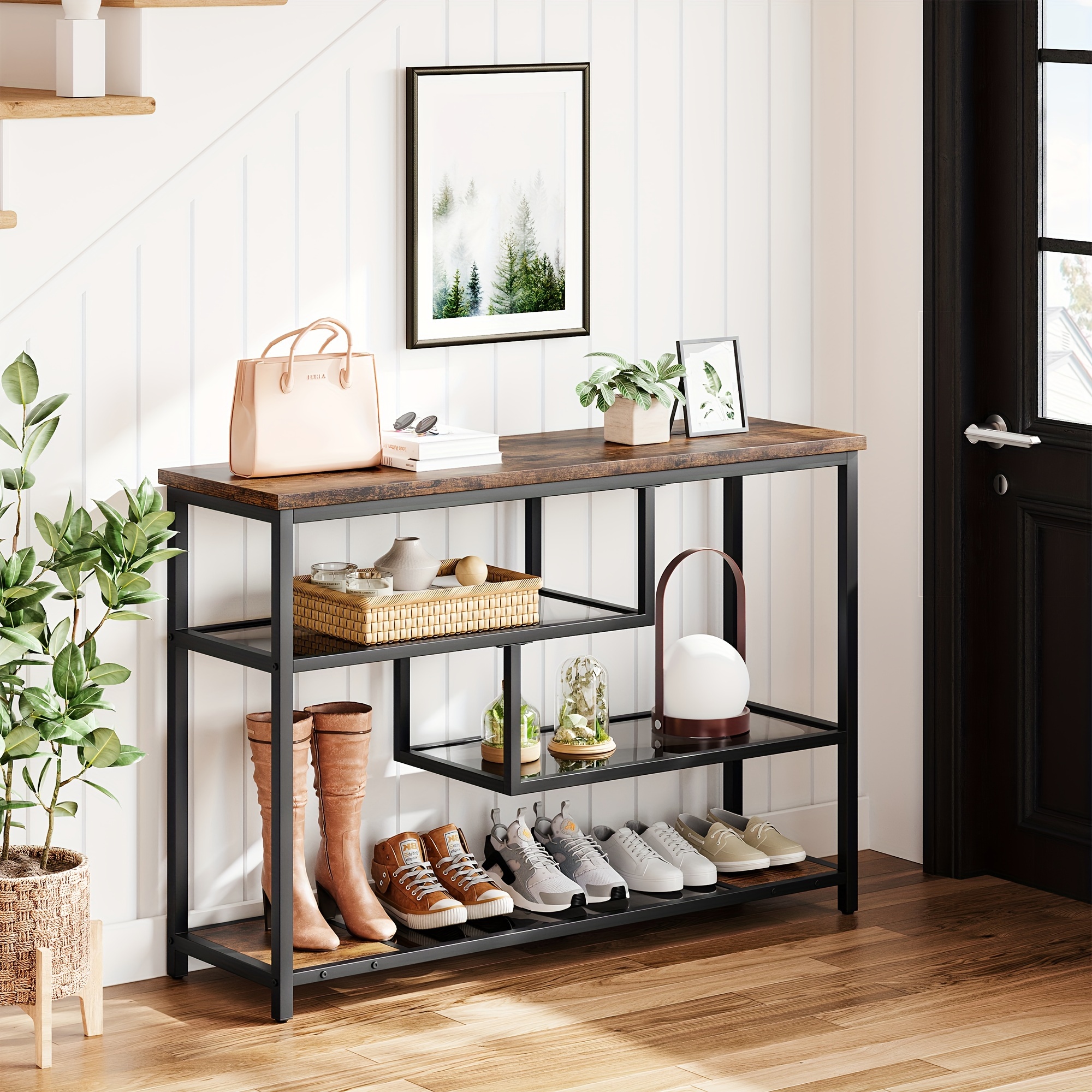 console table 4 tier sofa tables narrow entryway table glass Temu