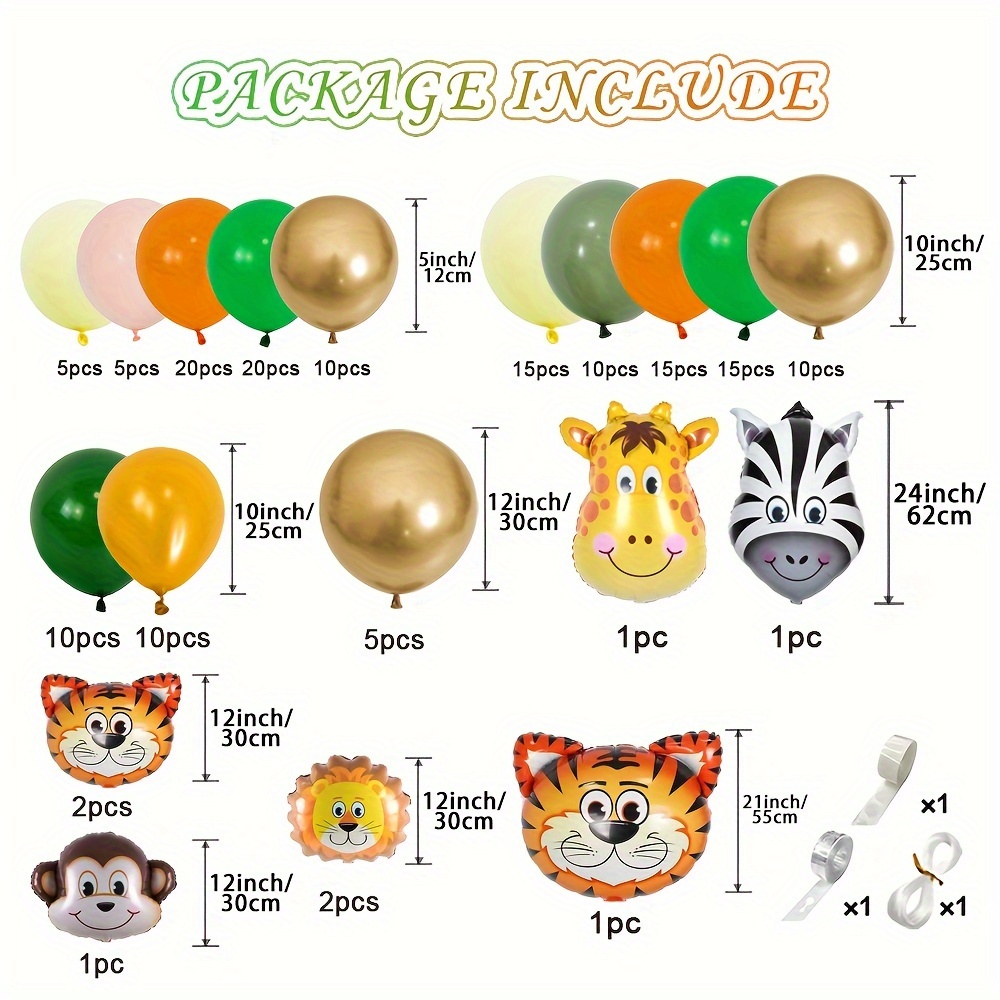 Jungle Safari Balloons Birthday Party Decorations Safari - Temu Canada