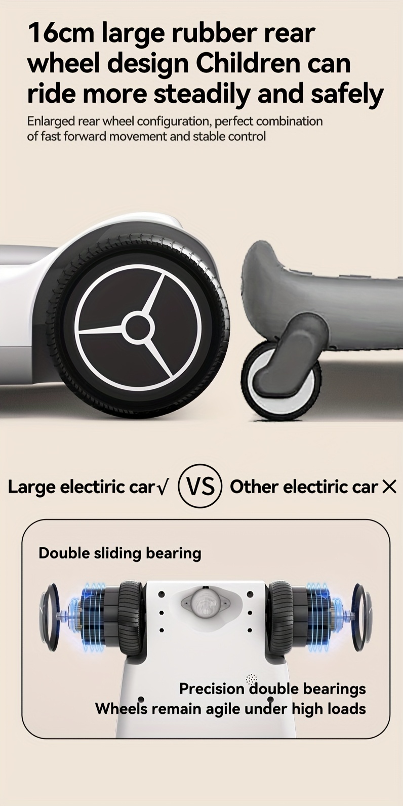 24V 2A High-Speed Motor with 180W Power, 8 Mph Speed with Sturdy 6.5 Inch Road Tires, Charge Time Of 1-2 Hours, Ideal for Children Up to 132.28LB.