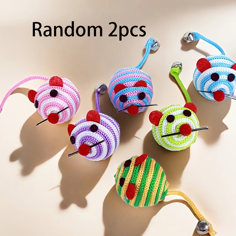 Image of Random 2pcs/cat Toys, Little Mice, Cat Boredom Relief Gadgets, Cat Toys, Biting Pet Toys